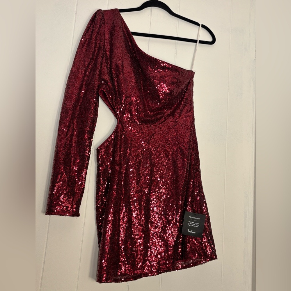 Lulu's Burgundy Sequin Dress